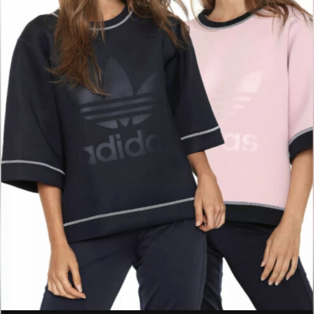 Adidas Originals Neoprene Trefoil Logo Sweatshirt S/M oversized